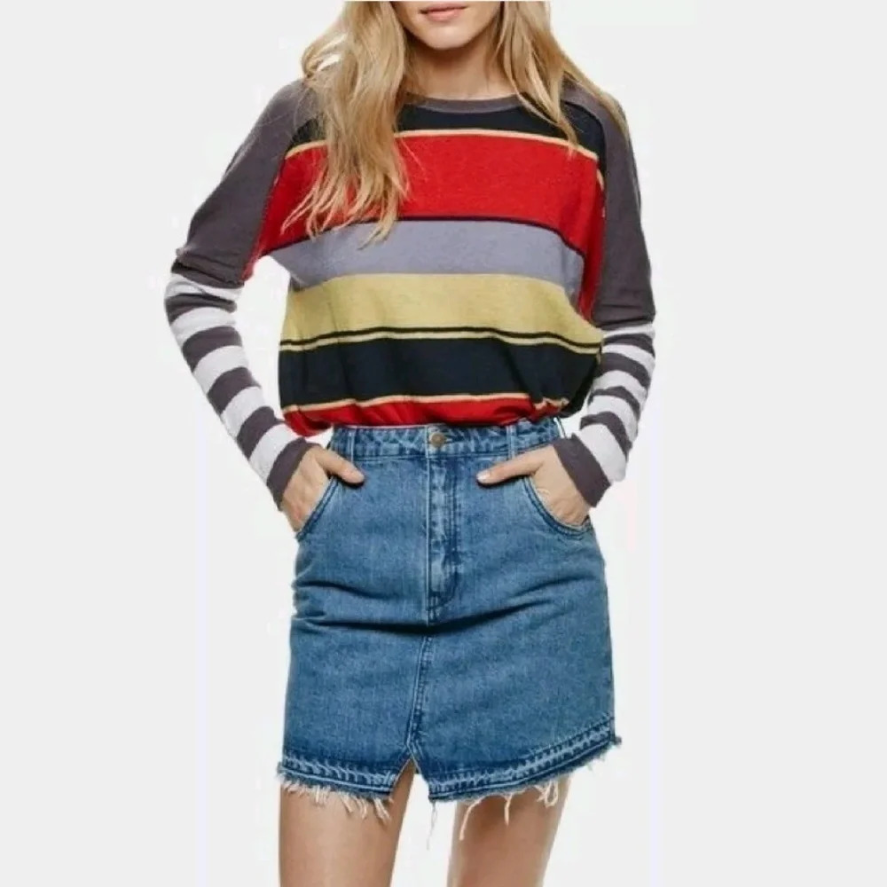 Free People Denim Mini Skirt in Blue